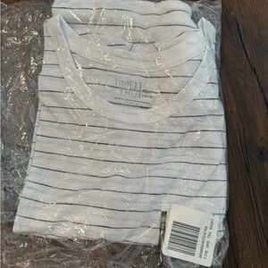 Time and Tru Short Sleeve White and Black Striped Tee
